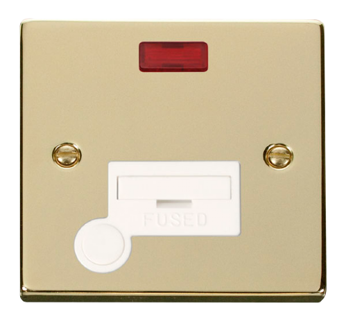 Scolmore VPBR053WH - 13A Fused Connection Unit With Flex Outlet + Neon - White Deco Scolmore - Sparks Warehouse