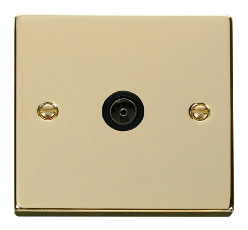 Scolmore VPBR065BK - Single Coaxial Socket Outlet - Black Deco Scolmore - Sparks Warehouse