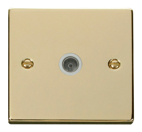 Scolmore VPBR065WH - Single Coaxial Socket Outlet - White Deco Scolmore - Sparks Warehouse