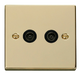 Scolmore VPBR066BK - Twin Coaxial Socket Outlet - Black Deco Scolmore - Sparks Warehouse