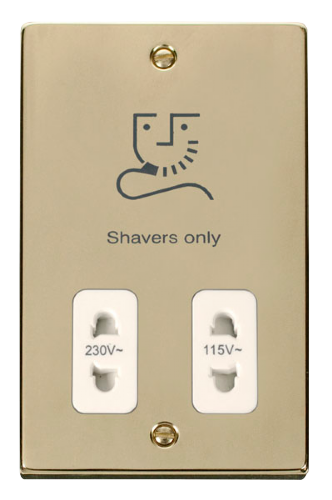 Scolmore VPBR100WH - Dual Voltage Shaver Socket Outlet 115/230V - White Deco Scolmore - Sparks Warehouse