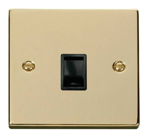 Scolmore VPBR115BK - Single RJ11 Socket  (Ireland/USA) - Black Deco Scolmore - Sparks Warehouse