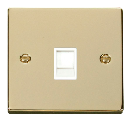 Scolmore VPBR115WH - Single RJ11 Socket  (Ireland/USA) - White Deco Scolmore - Sparks Warehouse