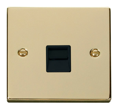 Scolmore VPBR120BK - Single Telephone Socket Outlet Master - Black Deco Scolmore - Sparks Warehouse