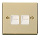 Scolmore VPBR121WH - Twin Telephone Socket Outlet Master - White Deco Scolmore - Sparks Warehouse