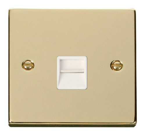Scolmore VPBR125WH - Single Telephone Socket Outlet Secondary - White Deco Scolmore - Sparks Warehouse