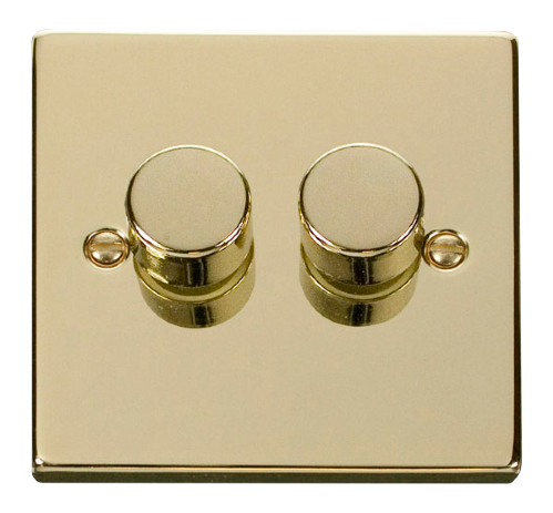 Scolmore VPBR152 - 2 Gang 2 Way 400Va Dimmer Switch Deco Scolmore - Sparks Warehouse