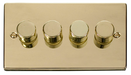Scolmore VPBR154 - 4 Gang 2 Way 400Va Dimmer Switch Deco Scolmore - Sparks Warehouse