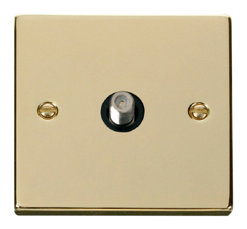 Scolmore VPBR156BK - 1 Gang Satellite Socket Outlet - Black Deco Scolmore - Sparks Warehouse