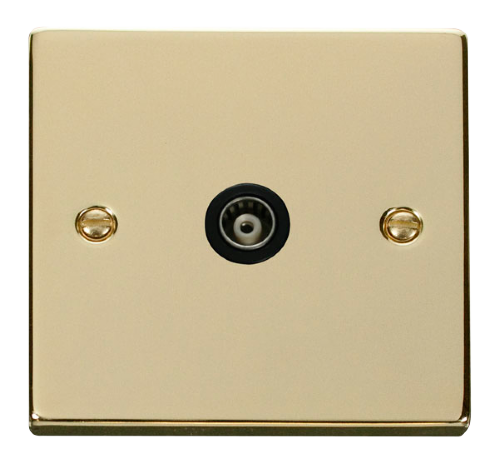 Scolmore VPBR158BK - Single Isolated Coaxial Socket Outlet - Black Deco Scolmore - Sparks Warehouse