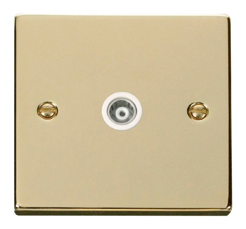 Scolmore VPBR158WH - Single Isolated Coaxial Socket Outlet - White Deco Scolmore - Sparks Warehouse