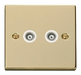 Scolmore VPBR159WH - Twin Isolated Coaxial Socket Outlet - White Deco Scolmore - Sparks Warehouse