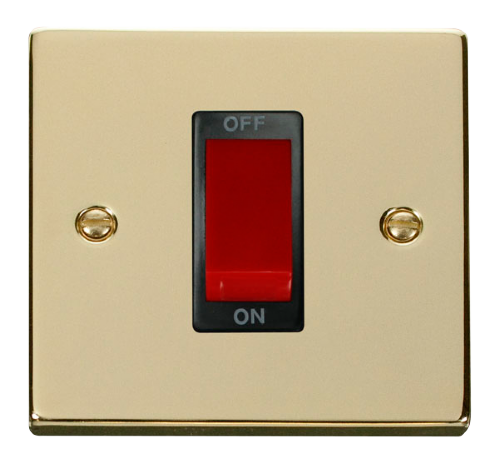 Scolmore VPBR200BK - 1 Gang 45A DP Switch - Black Deco Scolmore - Sparks Warehouse