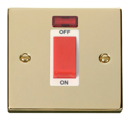 Scolmore VPBR201WH - 1 Gang 45A DP Switch With Neon - White Deco Scolmore - Sparks Warehouse