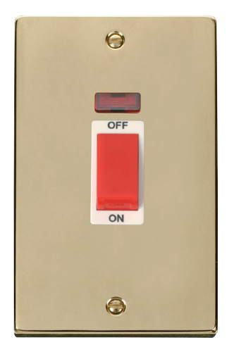 Scolmore VPBR203WH - 2 Gang 45A DP Switch With Neon - White Deco Scolmore - Sparks Warehouse