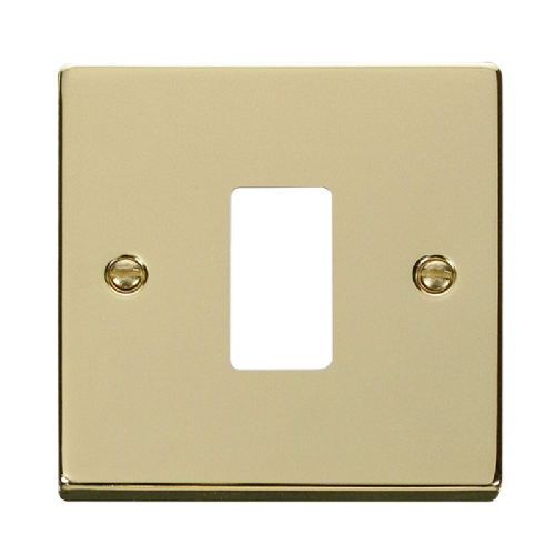 Scolmore VPBR20401 - 1 Gang GridPro® Frontplate - Polished Brass GridPro Scolmore - Sparks Warehouse