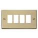 Scolmore VPBR20404 - 4 Gang GridPro® Frontplate - Polished Brass GridPro Scolmore - Sparks Warehouse