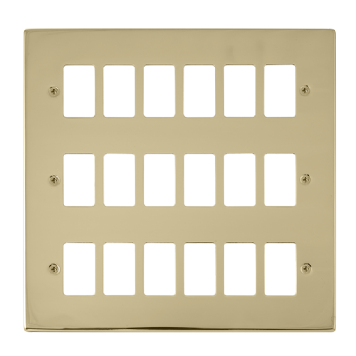 Scolmore VPBR20518 - 18 Gang GridPro® Frontplate - Polished Brass GridPro Scolmore - Sparks Warehouse