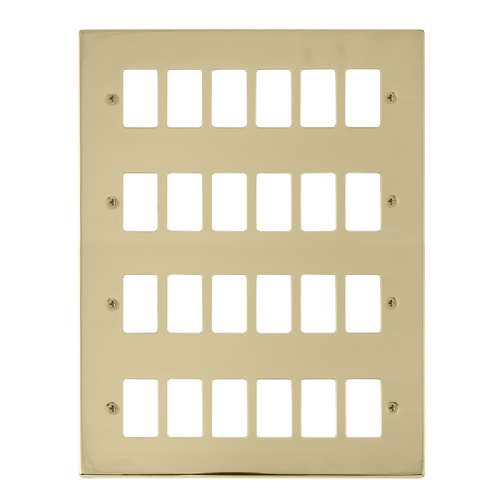 Scolmore VPBR20524 - 24 Gang GridPro® Frontplate - Polished Brass GridPro Scolmore - Sparks Warehouse