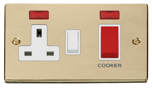 Scolmore VPBR205WH - 45A DP Switch + 13A Switched Socket + Neons (2) - White Deco Scolmore - Sparks Warehouse