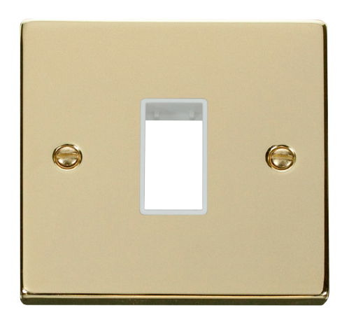 Scolmore VPBR401WH - 1 Gang Plate Single Aperture - White Deco Scolmore - Sparks Warehouse