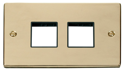 Scolmore VPBR404BK - 2 Gang Plate (2 x 2) Aperture - Black Deco Scolmore - Sparks Warehouse