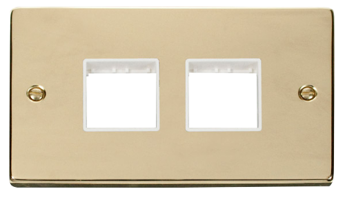 Scolmore VPBR404WH - 2 Gang Plate (2 x 2) Aperture - White Deco Scolmore - Sparks Warehouse