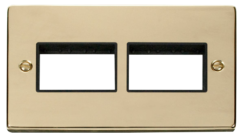 Scolmore VPBR406BK - 2 Gang Plate (3 x 3) Aperture - Black Deco Scolmore - Sparks Warehouse