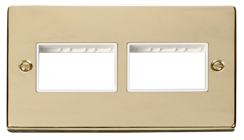 Scolmore VPBR406WH - 2 Gang Plate (3 x 3) Aperture - White Deco Scolmore - Sparks Warehouse