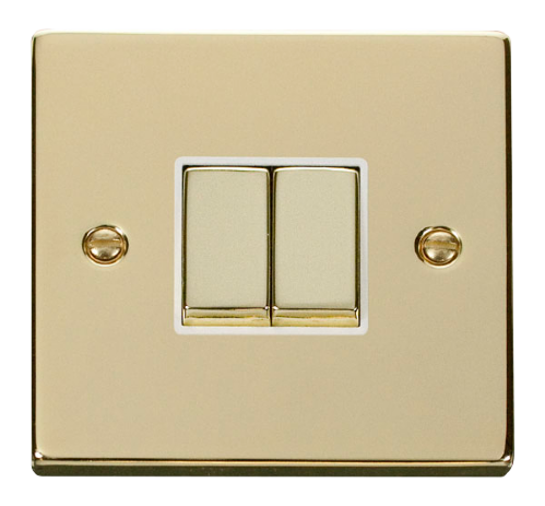 Scolmore VPBR412WH - 2 Gang 2 Way ‘Ingot’ 10AX Switch - White Deco Scolmore - Sparks Warehouse