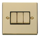 Scolmore VPBR413BK - 3 Gang 2 Way ‘Ingot’ 10AX Switch - Black Deco Scolmore - Sparks Warehouse