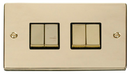 Scolmore VPBR414BK - 4 Gang 2 Way ‘Ingot’ 10AX Switch - Black Deco Scolmore - Sparks Warehouse
