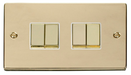 Scolmore VPBR414WH - 4 Gang 2 Way ‘Ingot’ 10AX Switch - White Deco Scolmore - Sparks Warehouse