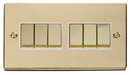 Scolmore VPBR416WH - 6 Gang 2 Way ‘Ingot’ 10AX Switch - White Deco Scolmore - Sparks Warehouse