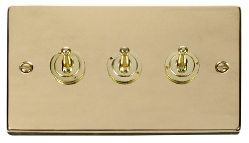 Scolmore VPBR423 - 3 Gang 2 Way 10AX Toggle Switch Deco Scolmore - Sparks Warehouse