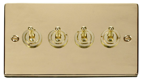 Scolmore VPBR424 - 4 Gang 2 Way 10AX Toggle Switch Deco Scolmore - Sparks Warehouse