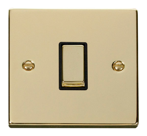 Scolmore VPBR425BK - 1 Gang Intermediate ‘Ingot’ 10AX Switch - Black Deco Scolmore - Sparks Warehouse