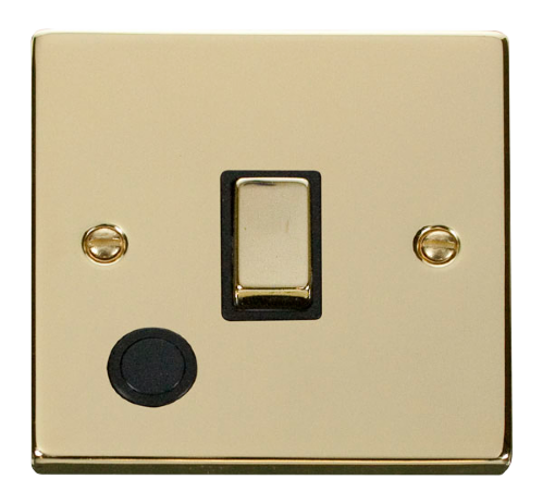 Scolmore VPBR522BK - 20A 1 Gang DP ‘Ingot’ Switch With Flex Outlet - Black Deco Scolmore - Sparks Warehouse