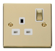 Scolmore VPBR535WH - 1 Gang 13A DP ‘Ingot’ Switched Socket Outlet - White Deco Scolmore - Sparks Warehouse