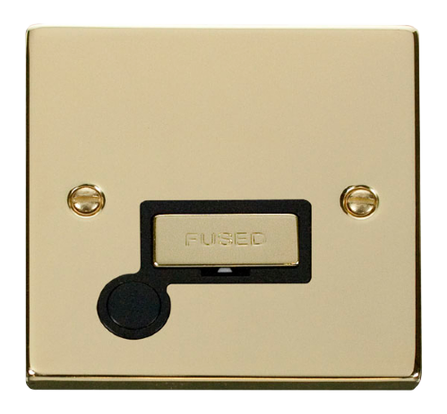 Scolmore VPBR550BK - 13A Fused ‘Ingot’ Connection Unit With Flex Outlet - Black Deco Scolmore - Sparks Warehouse