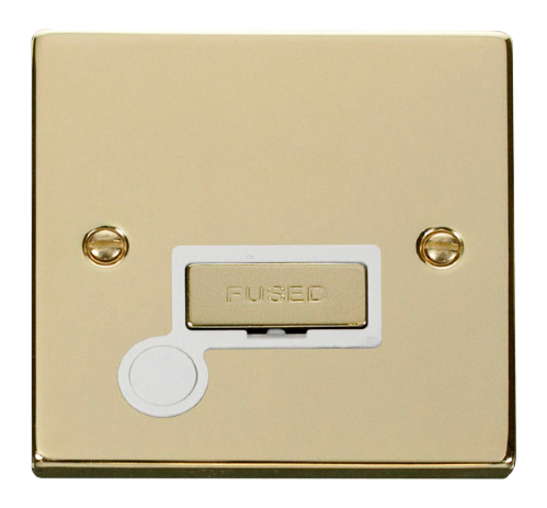 Scolmore VPBR550WH - 13A Fused ‘Ingot’ Connection Unit With Flex Outlet - White Deco Scolmore - Sparks Warehouse
