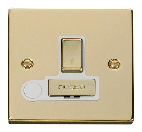 Scolmore VPBR551WH - 13A Fused ‘Ingot’ Switched Connection Unit With Flex Outlet - White Deco Scolmore - Sparks Warehouse