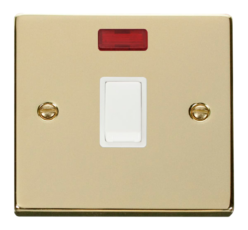 Scolmore VPBR623WH - 20A 1 Gang DP Switch + Neon - White Deco Scolmore - Sparks Warehouse