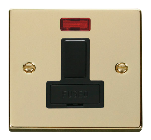 Scolmore VPBR652BK - 13A Fused Switched Connection Unit With Neon - Black Deco Scolmore - Sparks Warehouse