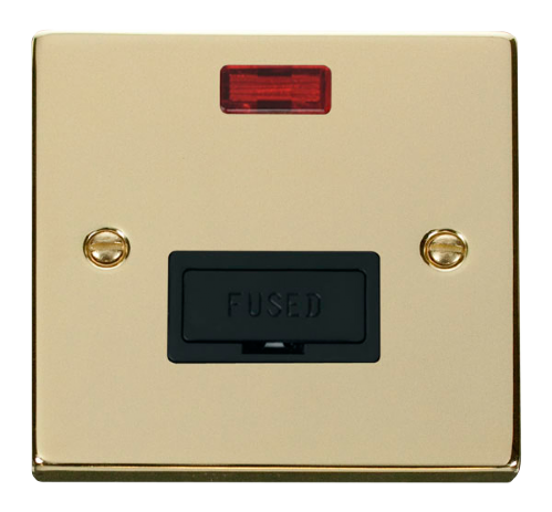 Scolmore VPBR653BK - 13A Fused Connection Unit With Neon - Black Deco Scolmore - Sparks Warehouse