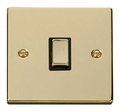 Scolmore VPBR722BK - 20A 1 Gang DP ‘Ingot’ Switch - Black Deco Scolmore - Sparks Warehouse