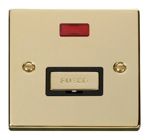 Scolmore VPBR753BK - 13A Fused ‘Ingot’ Connection Unit With Neon - Black Deco Scolmore - Sparks Warehouse