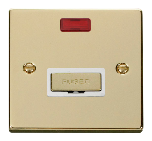 Scolmore VPBR753WH - 13A Fused ‘Ingot’ Connection Unit With Neon - White Deco Scolmore - Sparks Warehouse