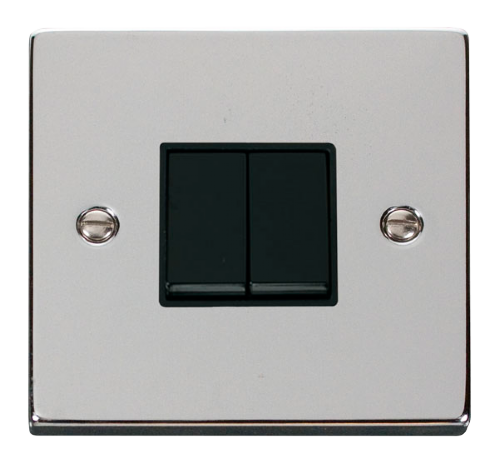 Scolmore VPCH012BK - 2 Gang 2 Way 10AX Switch - Black Deco Scolmore - Sparks Warehouse