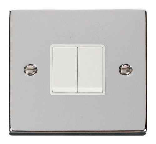 Scolmore VPCH012WH - 2 Gang 2 Way 10AX Switch - White Deco Scolmore - Sparks Warehouse
